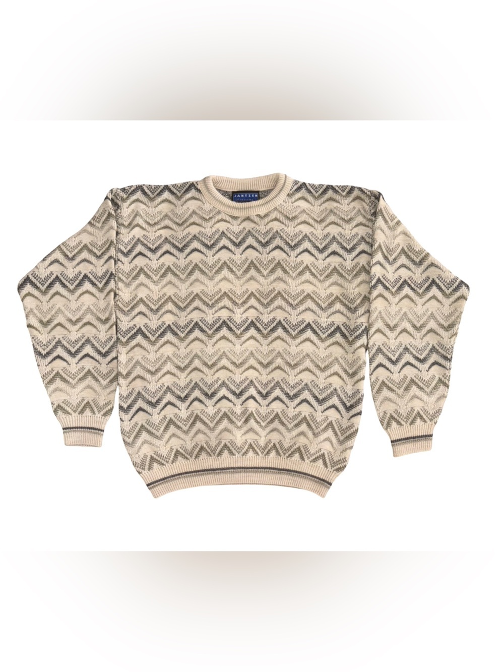 Vintage Jantzen Classics Textured Knit Crewneck Sweater Grandpa Core Size L